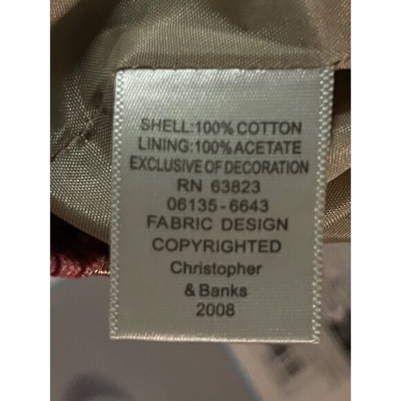 Christopher & Banks Jacket Womens M Red Multi Corduroy Zip Front Embroidered - Picture 8 of 16